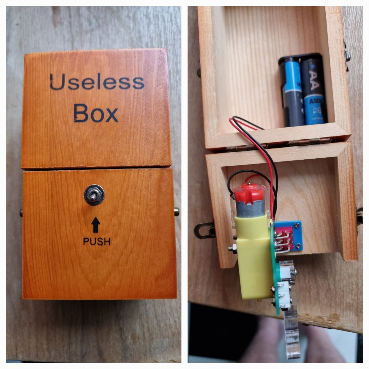 WeekdayBargee's tweet image. So my 14yr old bought a &apos;useless box&apos;. The mechanism doesn&apos;t work.  He&apos;s upset. I&apos;m loving the irony. #uselessbox 

(We did get a refund).