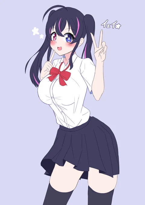 前に描いたラフにそって清書したらバストサイズがアップしましたあるあるですよね() 