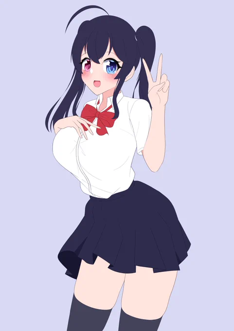 前に描いたラフにそって清書したらバストサイズがアップしましたあるあるですよね() 