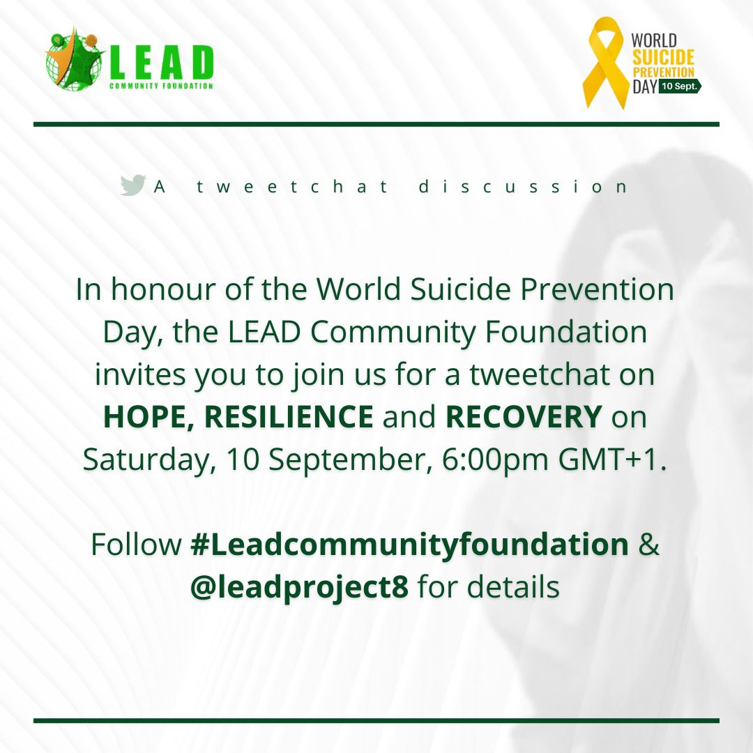 MbabaziRwatooro's tweet photo. World suicide prevention month
https://t.co/ieJx6wHm6r
#dorwah
#mentalhealthadvocate
#mentalhealthawareness
#leadcommunityfoundation
#leadproject8 https://t.co/geV0y4me5t