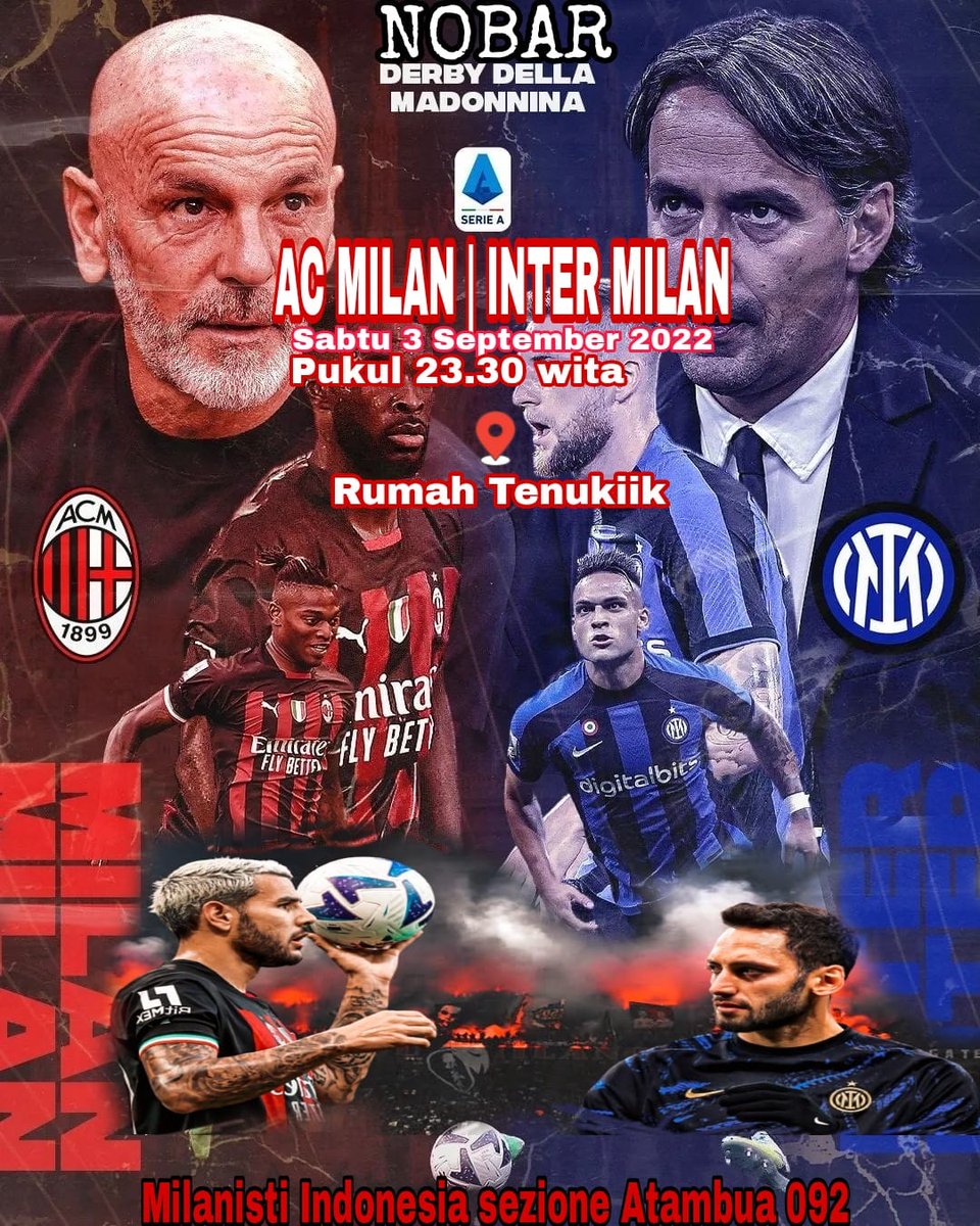 Ayo ramaikan basodara 🥳❤🖤
#nobar #ForzaMilanSempre #DerbydellaMadonnina <a href="/acmilan/">AC Milan</a> <a href="/MilanistiOrId/">Milanisti Indonesia</a>