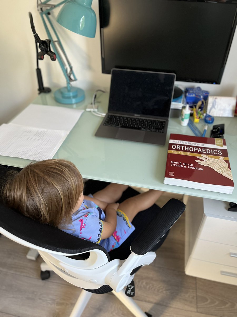 This is the reality of post-graduate exams. My 2yr old daughter staging a “sit in” as a protest for me needing to revise for #FRCS today rather than spend the time with her that she deserves. The impact of taking exams as a “grown up” is widespread and understated. #orthotwitter