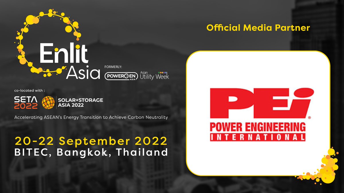 Enlit Asia (@enlit_asia) on Twitter photo Enlit Asia is eager to announce <a href="/PowerEngInt/">Power Engineering International</a> as our official Media Partner for Enlit Asia 2022.
๐ Visit their website to find out more! bit.ly/3yTuHgY
#MediaPartner #PowerGenAsia #AsianUtilityWeek #EnlitAsia Enlit Asia is eager to announce <a href="/PowerEngInt/">Power Engineering International</a> as our official Media Partner for Enlit Asia 2022.
๐ Visit their website to find out more! bit.ly/3yTuHgY
#MediaPartner #PowerGenAsia #AsianUtilityWeek #EnlitAsia