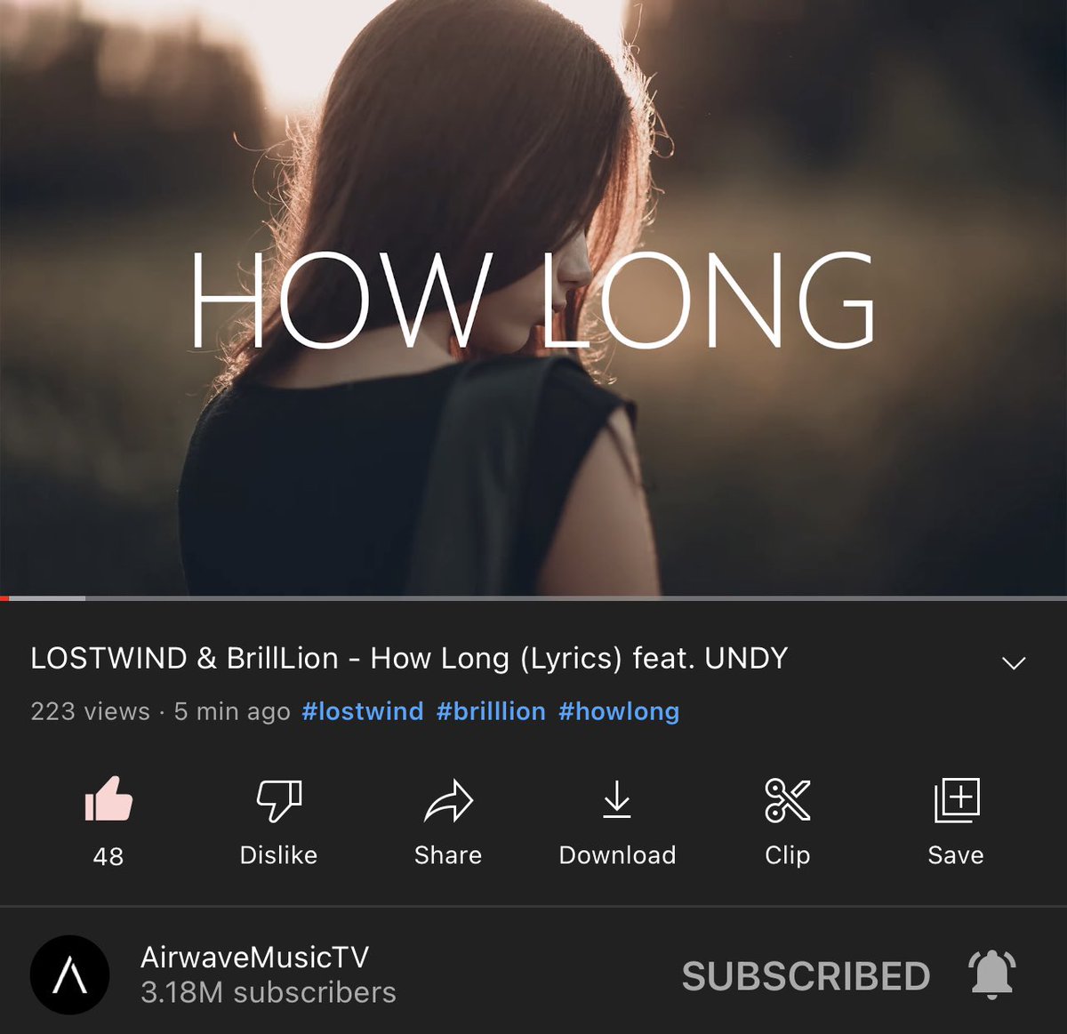 BrillLionMusic's tweet image. #BrillLion #newmusic 
Wassup Lioneers!
How long have you been waiting for this🥹
Our track 'How Long' w/ @itslostwind &amp;amp; @UNDYmusic is out now on @AirwaveRecords / @AirwaveMusicTV 
arwv.fanlink.to/howlong