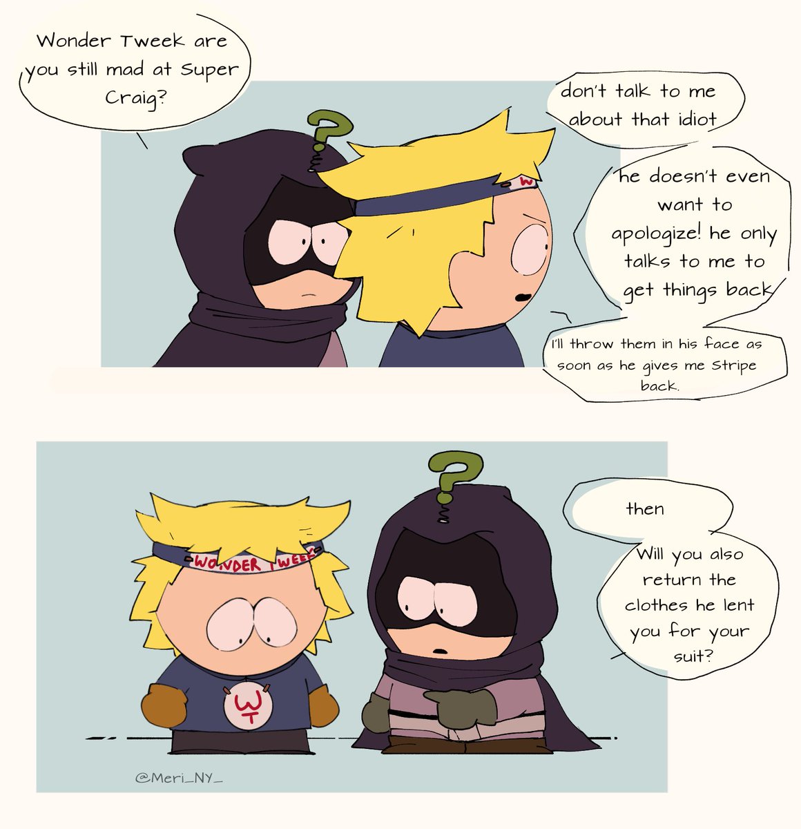 Meri_NY_'s tweet photo. ✨English/Spanish ✨
Tweek kept his ex's clothes 🤭

(I'm so sorry if there's any mistake, my glasses died 😔) 
#SouthPark #TweekTweak #craigtucker https://t.co/t8ZDPB4Tod