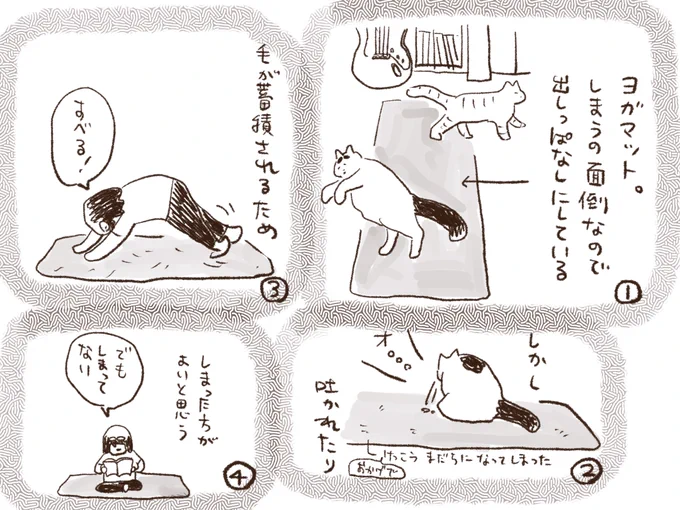 ヨガマットはしまったほうがいい。#さくまの絵日記 