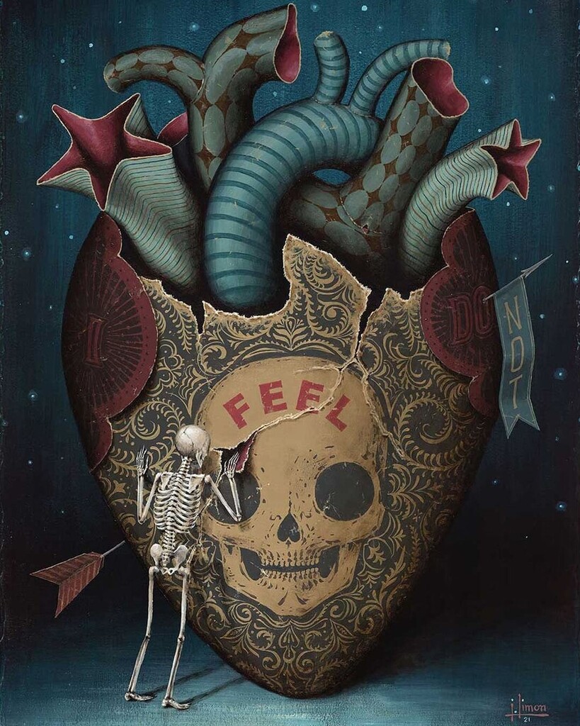 wowbywow's tweet photo. 'Feel' by Jason Limon (@jasonlimon)
β’
#jasonlimon #skullart #fineart #acrylicpainting #skullovers #skeletonart #originalart #popsurrealism #traditionalpainting #popsurreal #surrealismo #imagination https://t.co/962ZA5p8Y7 https://t.co/REDdZKcWtP