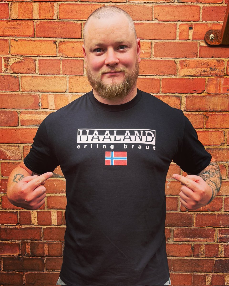 thegingerwig's tweet photo. Matchday competition 

We're at Cheadle Makers Market today so early competition 

If Earling scores first today

A follower who RTs will win one of our new Haaland tshirts 

Grab yours here https://t.co/j1Y1LBjpyj https://t.co/B48WBJSFtO