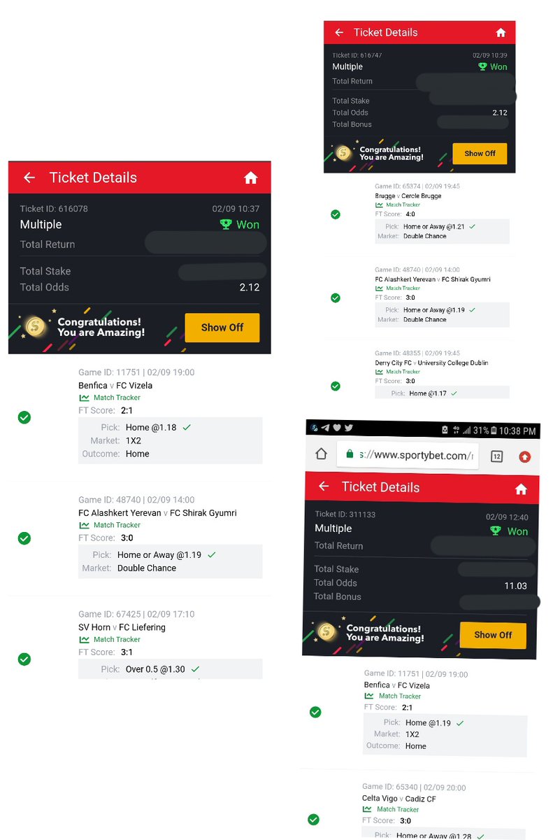 FabGamingTips's tweet image. BOOMGRATULATIONS! 💥💥💥💥🎉🎉🎉🥂🥂🥂

🌟2 ODDS WON ✅✅✅💯💯💯

🌟11 ODDS WON✅✅✅💯💯💯

🌟2 ODDS WON ✅✅✅💯💯💯

🌟18 ODDS WON ✅✅✅💯💯💯

Telegram Channel  
➡️ t.me/FabGamesTips