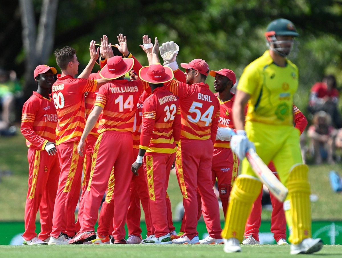 A moment that will go down in history! Zimbabwe have toppled the Australian giants at home for the first time ever. 

An enormous achievement for the nation🇿🇼🔥 We have never seen anything like it!