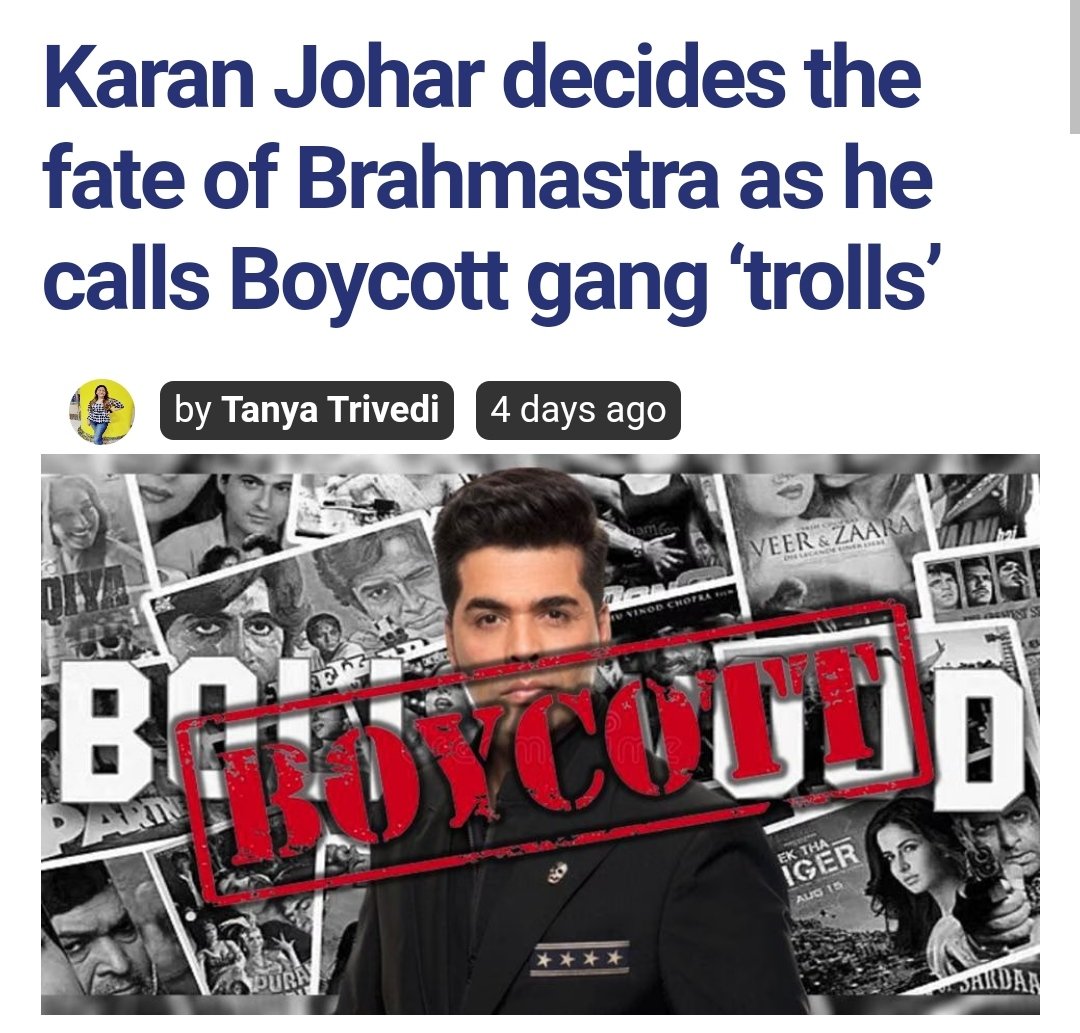 itsNitikaSingh's tweet photo. For Karan Johar we are just TROLLERS

All these we had paid for his movie tickets &amp; made him biggest producers of India

#BoycottBrahmastra 🔥
#BoycottBramhastra
 #BoycottbollywoodCompletely https://t.co/X26JOd4Ydt