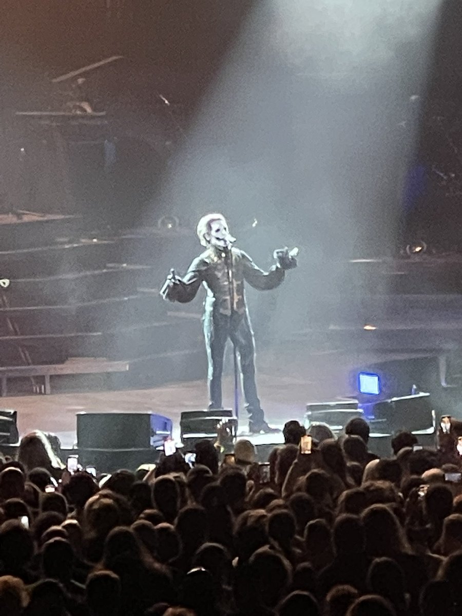 Ocean_Amber's tweet photo. Ghost was amazing!  He has so much stage presence!!!! We got to meet him and take a picture with him!!

#Ghost #Ghosttour #Ghost2022 #huntsville https://t.co/MrUKPyJUTj