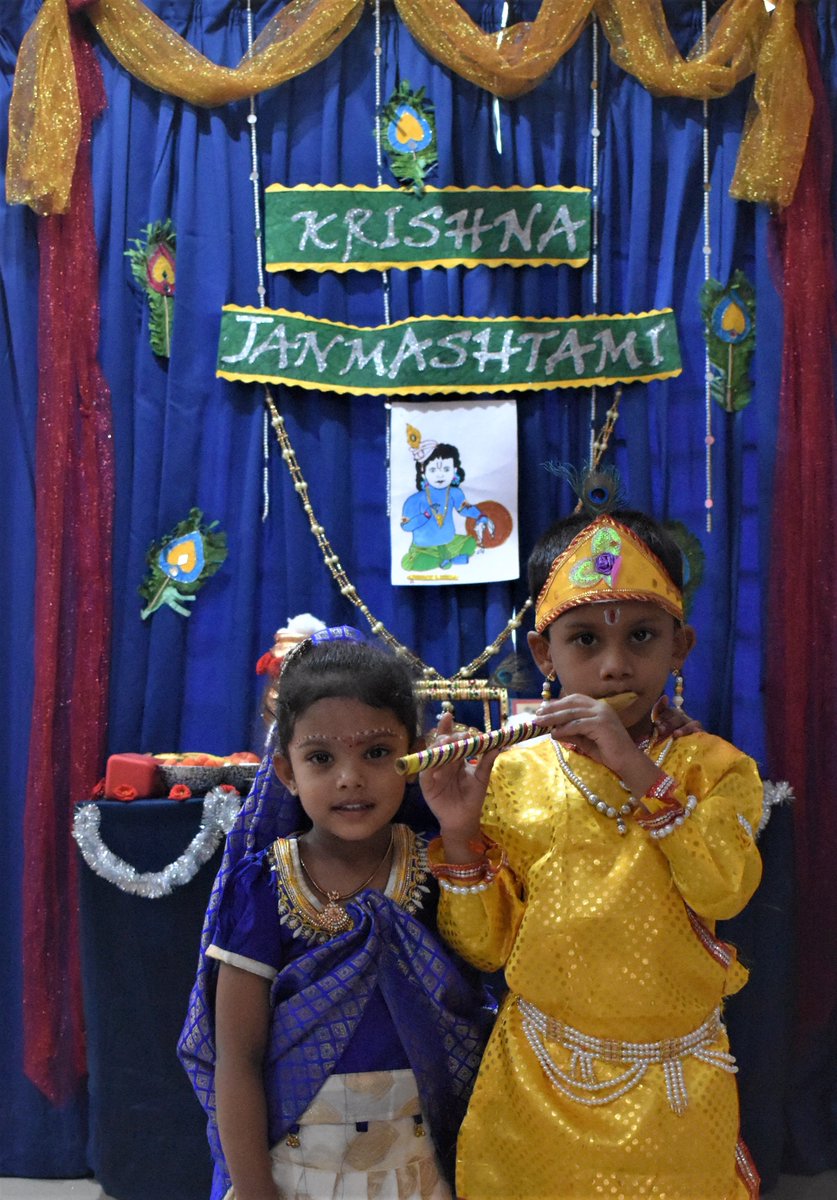 bgspublic's tweet photo. Krishna Janmashtami was celebrated with great pomp and festivity by the tiny tots of pre-primary section at BGS Public School on 18th August 2022. It was a visual treat to watch the tiny tots dressed as Radhas and Krishnas. They recited shlokas and danced twirling to the tunes. https://t.co/dV95rHIoZd