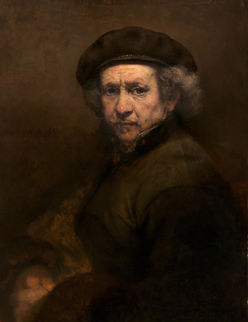 Hockney vs Rembrandt self portraits