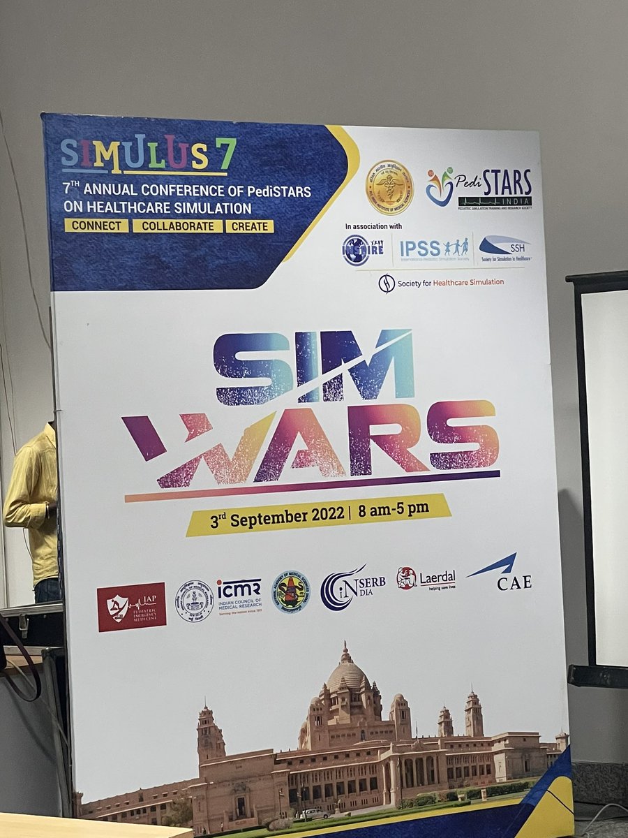 ProfSomashekhar's tweet photo. At SimWars as Judges with @anmoad of @ChildrensPhila #poonamjoshi of @AiimsKalyani during the Simulus7 meeting of @PediSTARSIndia at @aiims_jodhpur
Our DM fellow will be presenting 4 papers here tomorrow. @VinayMNadkarni @GeethanjaliRam5 @rakshay_shetty
#simulation https://t.co/HKuHZ7sr3x
