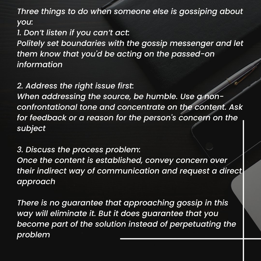 How to handle #OfficeGossip—When it’s about #You?

When #gossip is used as an indirect way of surfacing or engaging in #InterpersonalConflicts—it can incite WorkplaceDrama

3 steps to take when you find out

#ManagingConflicts
📸@HarvardBiz ✍@josephgrenny
hbr.org/2022/08/how-to…