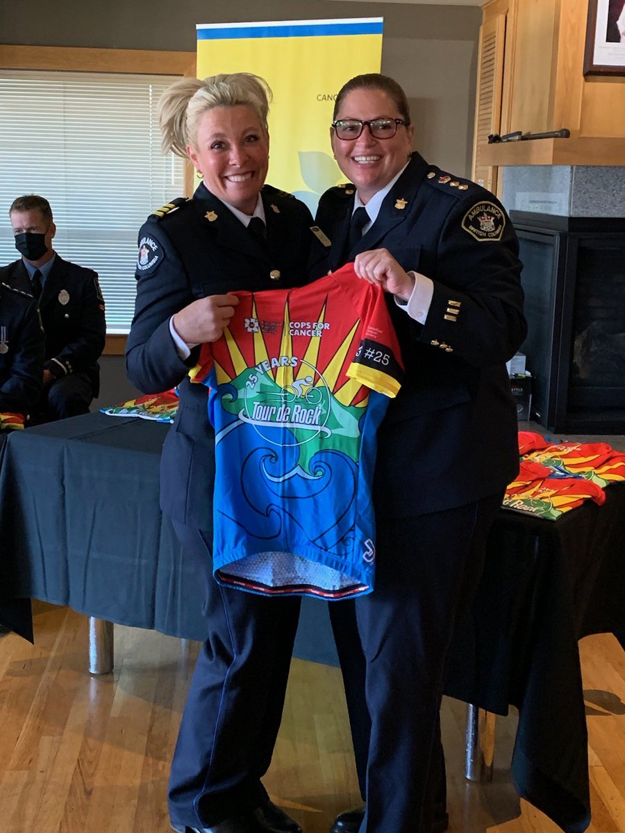 Today I had the honour of presenting <a href="/RachelleCole15/">Rachelle Cole</a> her jersey for the 25th annual <a href="/TourdeRock/">Tour de Rock</a>. Thank-you for representing <a href="/BC_EHS/">BC Emergency Health Services</a>, you are an amazing individual!