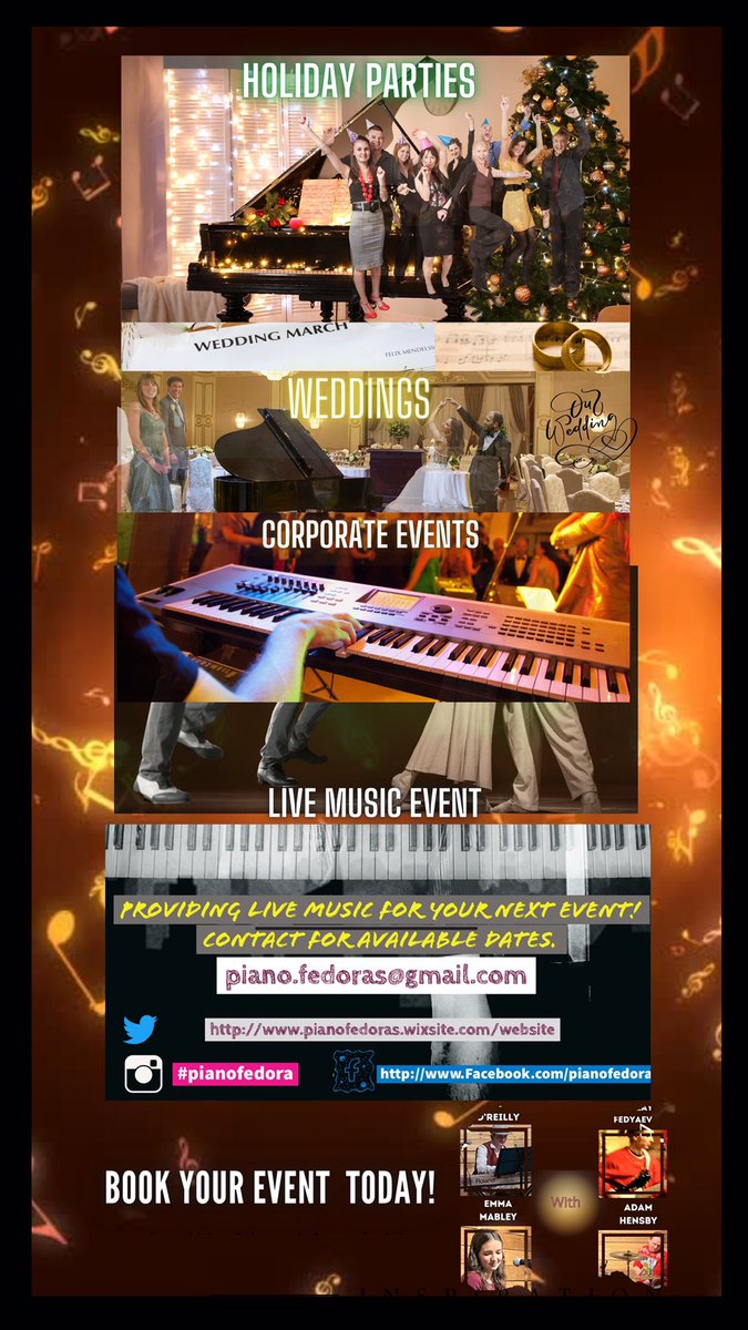 PianoFedoras's tweet photo. If you need live music for your next event me and my band will be happy to play at your next event. #specialday #weddings #liveband #livemusic #pianoplayer #calgaryarea #yyclivescene #yycjazz #jazzyyc #holidays #music #officeparties #corporateevents #calgary #calgaryevents https://t.co/4JhwjZfbjz