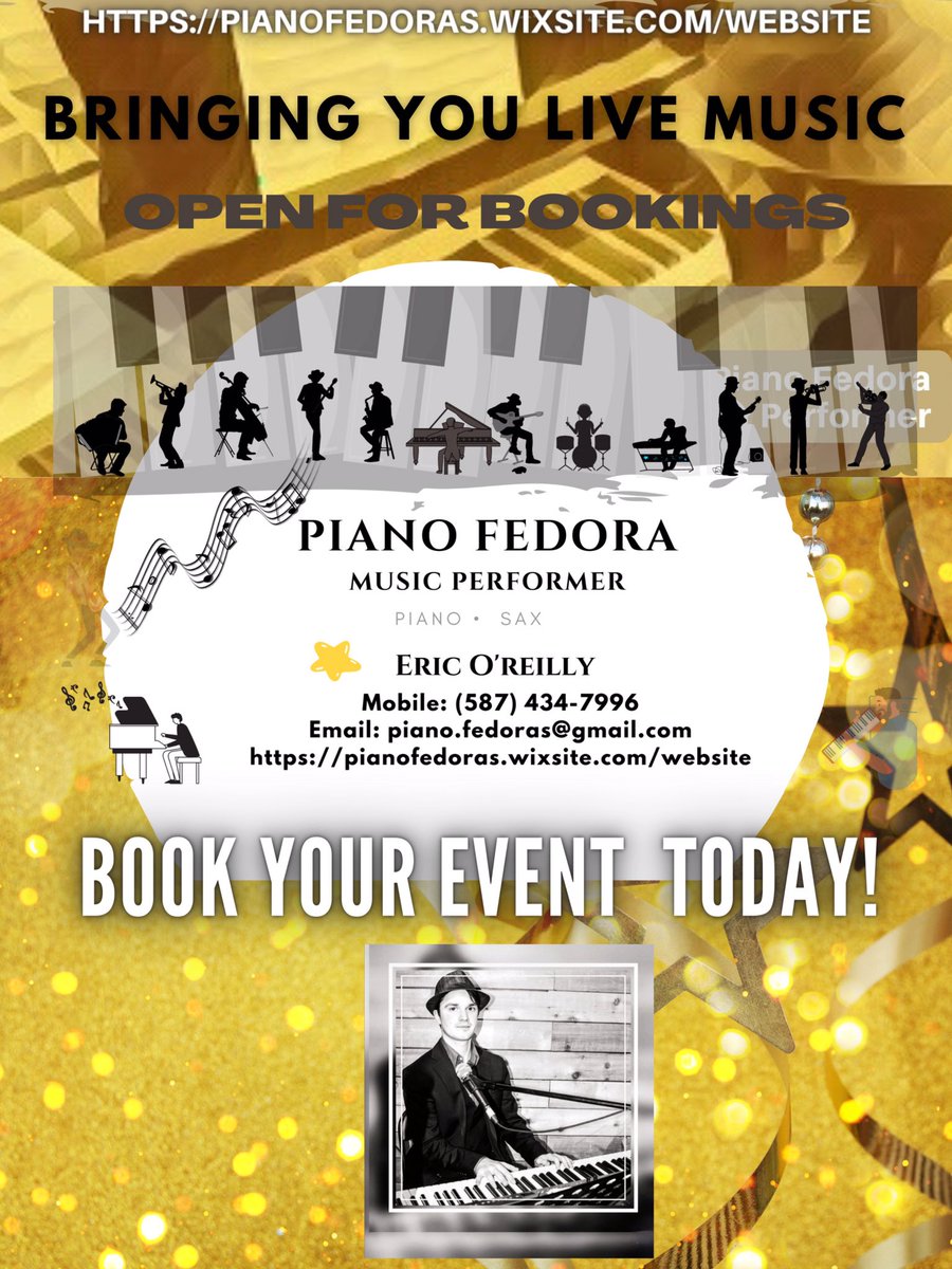 PianoFedoras's tweet photo. If you need live music for your next event me and my band will be happy to play at your next event. #specialday #weddings #liveband #livemusic #pianoplayer #calgaryarea #yyclivescene #yycjazz #jazzyyc #holidays #music #officeparties #corporateevents #calgary #calgaryevents https://t.co/4JhwjZfbjz