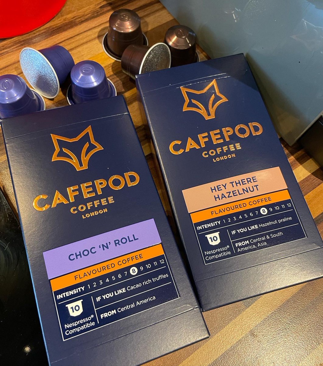 All_Things_New_'s tweet photo. [Gifted] Choc ‘N’ Roll and Hey There Hazelnut coffee pods! ☕️ A big thanks to @cafepod for sending their new flavours across for us to try. Our fave it the choc one 🍫 Check out their page for more info ☕️ #cafepod #nespresso #coffee #chocolate #hazelnut #wellthisisnew https://t.co/fdHOoGDalU
