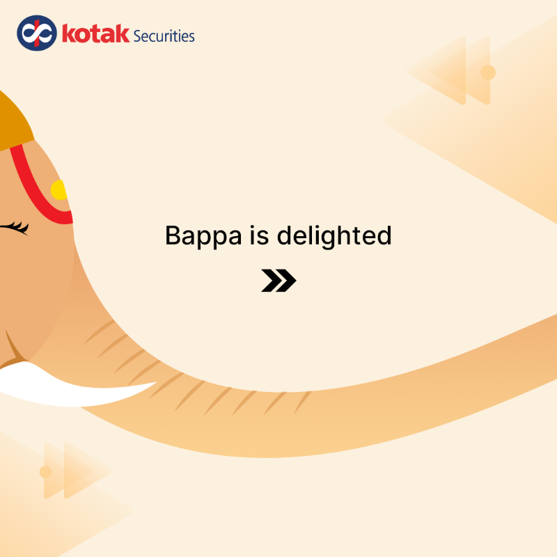 kotakneo's tweet photo. Along with Ganpati Bappa, everyone is enjoying the sweet benefits of our plans!☺️
Now #GiveNoBucks.
Disc: https://t.co/mM1sKSlan0
#KotakSecurities #Ganpati2022 #BrokerageFree #NoBrokerage #TradeFree #TradeFreeYouth #Trading #Investments #StockMarket