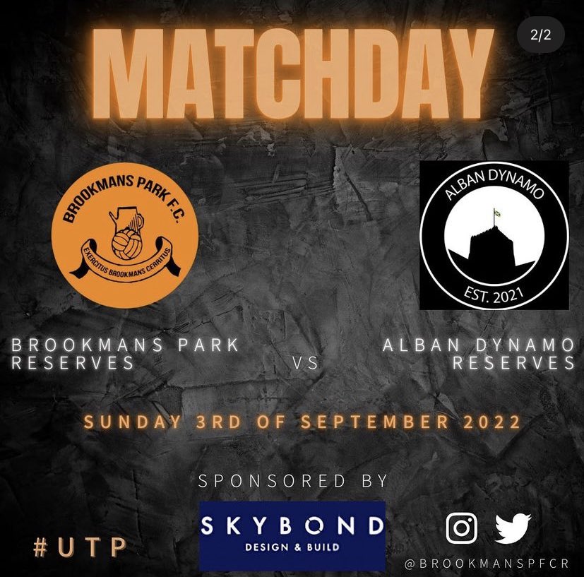 WE’RE BACK! 

🆚 Alban Dynamo 
🏆 @HertsADSL 
🏟 Toulmin Drive
📅 Sunday 3rd September 2022
⏰ 10:00am 

#UTP🟠🔵