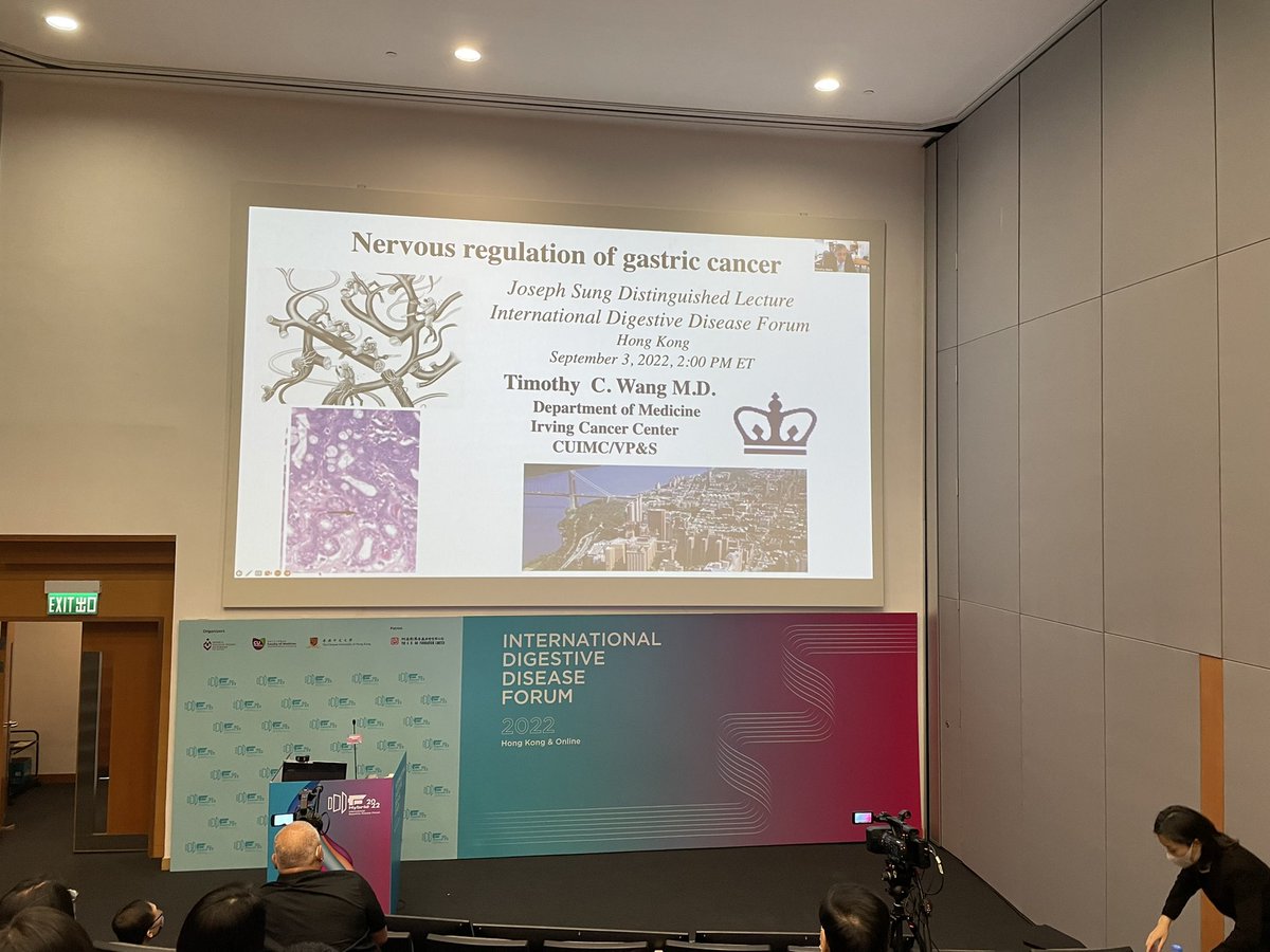 RashidLui's tweet photo. The Joseph Sung Distinguished Lecture by Prof Timothy Wang on “Nervous Regulation of Gastric Cancer” at #IDDF2022
#gitwitter #oncotwitter #GIoncology @IDDF_CUHK @CUHKGI @CUHKMedicine @CUHKofficial @AmerGastroAssn @columbiacancer https://t.co/NX7AjUkm61