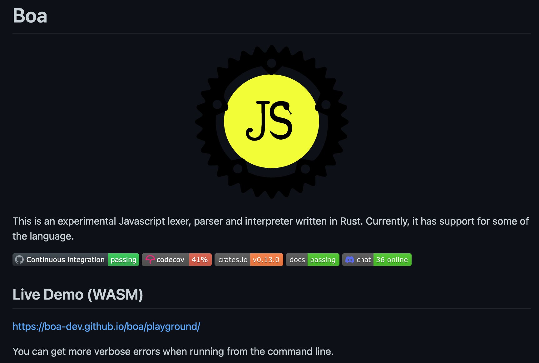 Boa JavaScript engine (@boa_engine) / Twitter