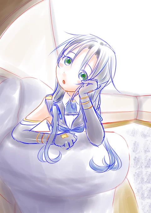 撫でたい頭。#艦これ #涼風 