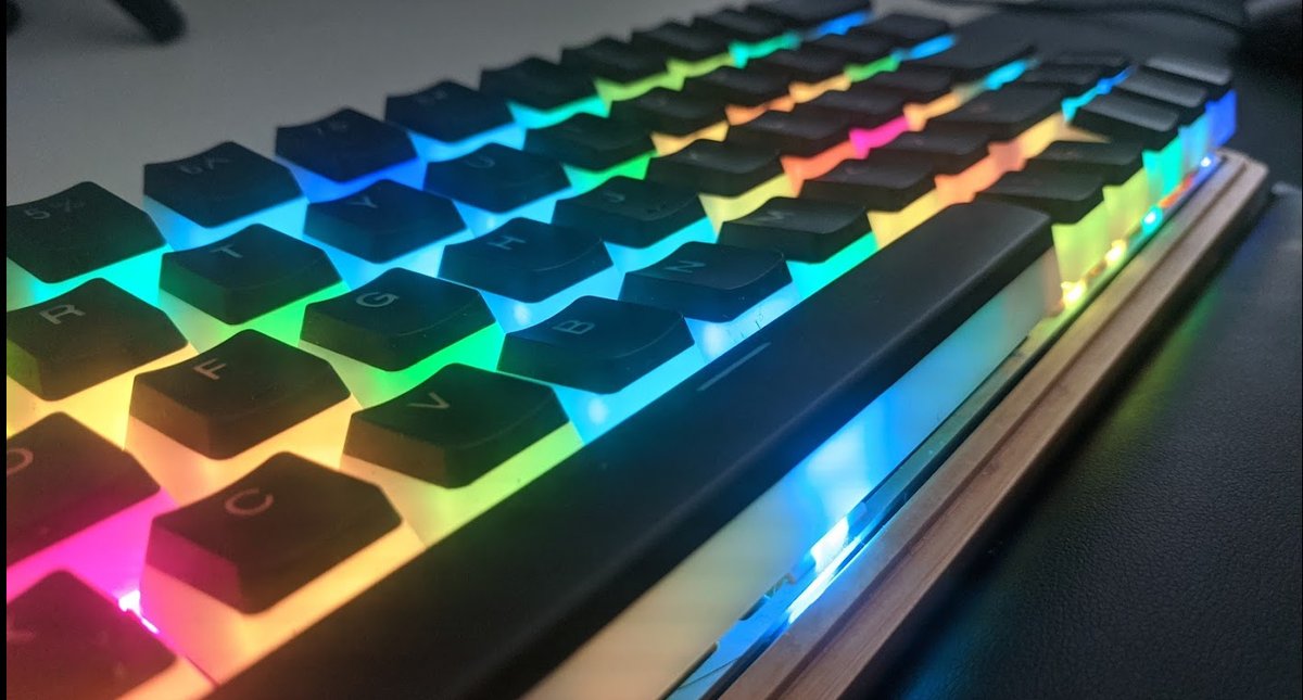 Built this one a while back. 
<a href="/KBDfans/">KBDfans</a> we 100% need a wider selection of translucent keycaps, they look so good.