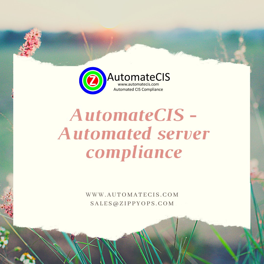 ZippyOps's tweet image. AutomateCIS - Automated server compliance

To access: automatecis.com

#CISbenchmark #informationsecurity #itriskmanagement #datalossprevention