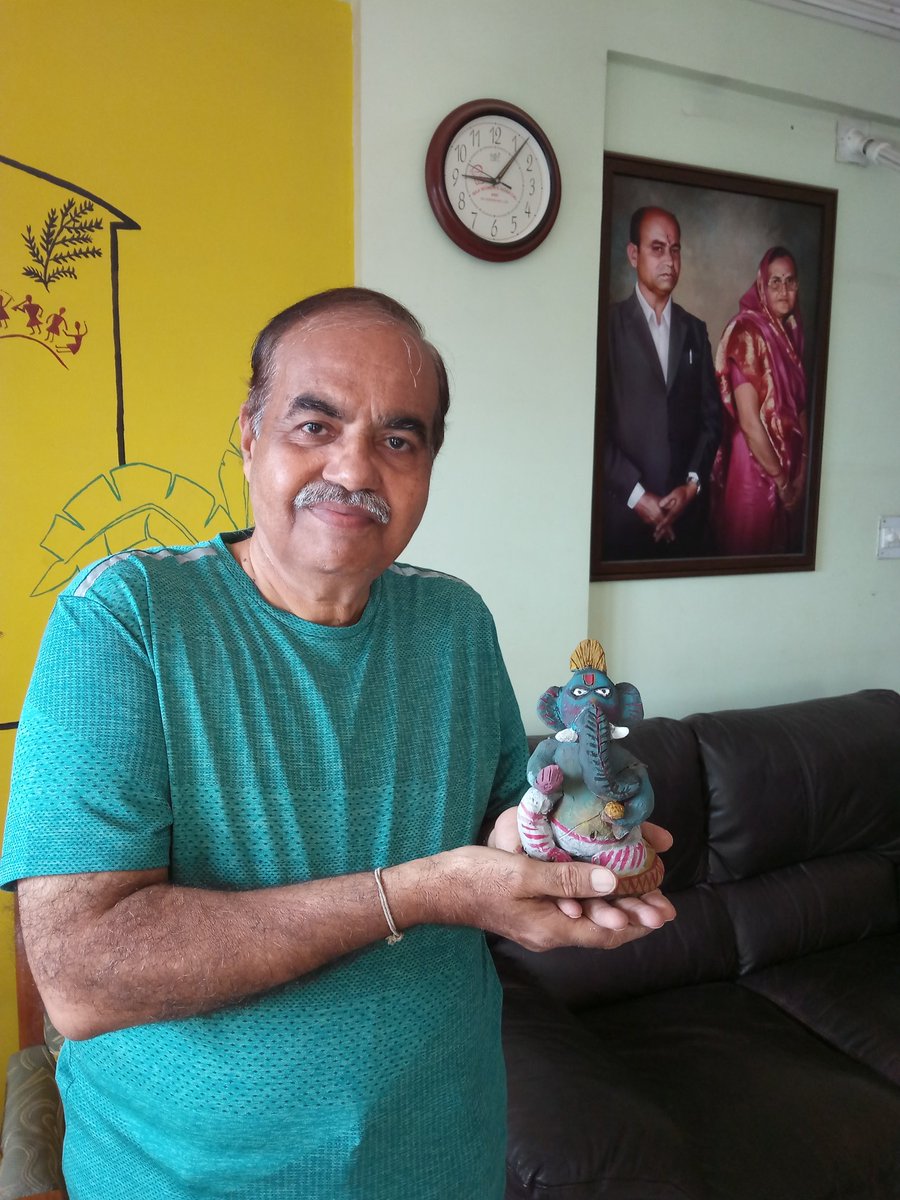 jiturajgor's tweet photo. Ganesha2022. This year's self made clay idol of Vinayaka. May thou bless everyone with peace and happiness!#GaneshChaturthi2022 https://t.co/wRab1qGcql
