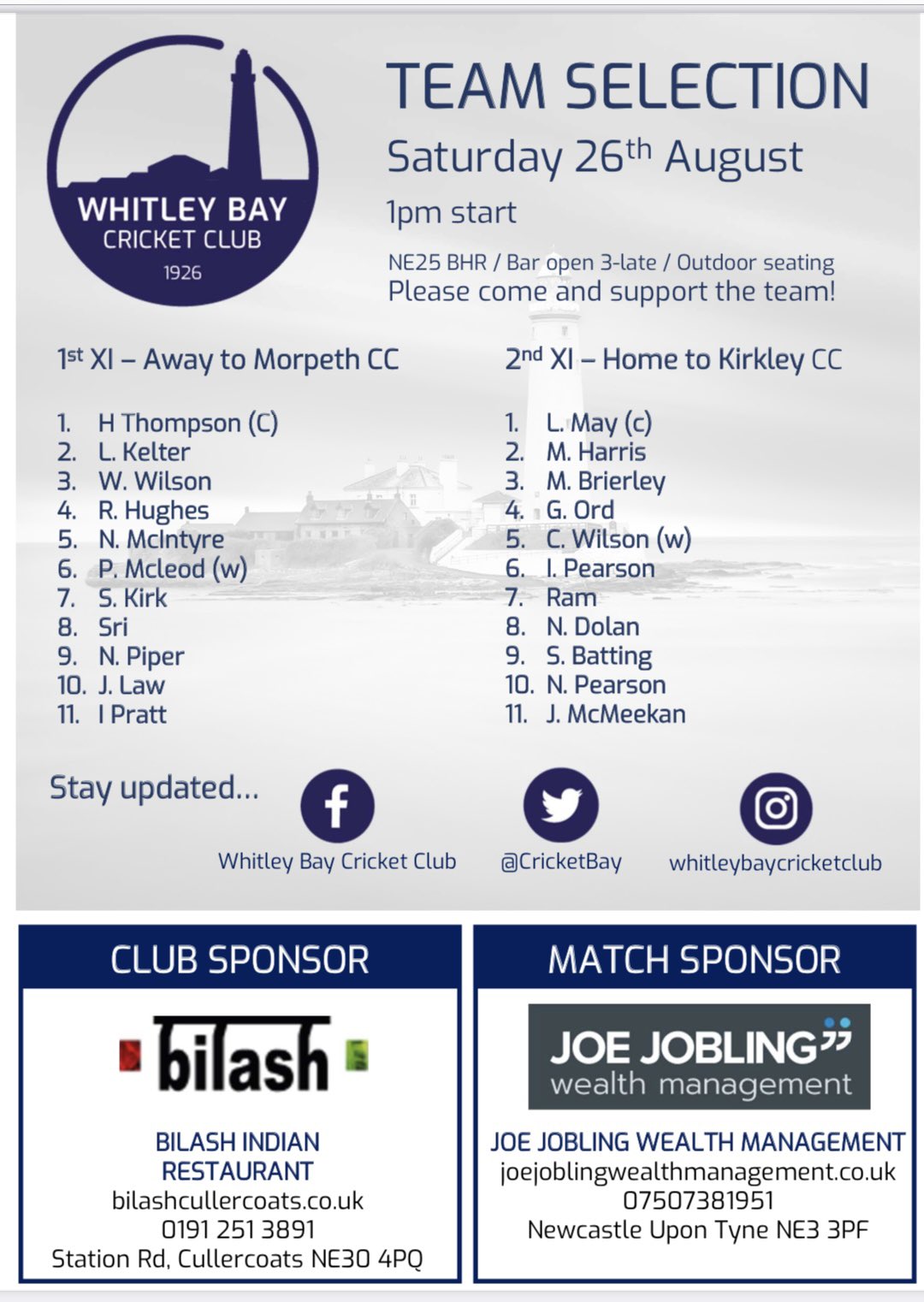 Whitley Bay Cricket Club Cricketbay Twitter