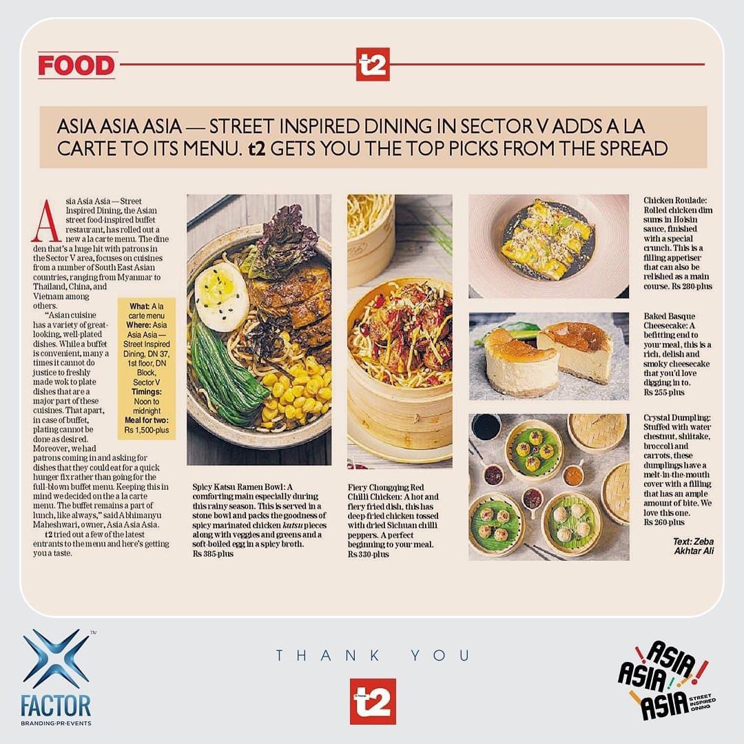 xfactor_events's tweet photo. @asiaaa.in specialising in cuisines from a number of countries of South East Asia , adds a range of dishes to its new Ala Carte menu, featured in @t2telegraph 

Thank you @smita_rcee @zebaakhtar.ali for the feature. 

#xfactorbrandingprevents #XperienceTheXtraordinary https://t.co/Whs9a8dDCy