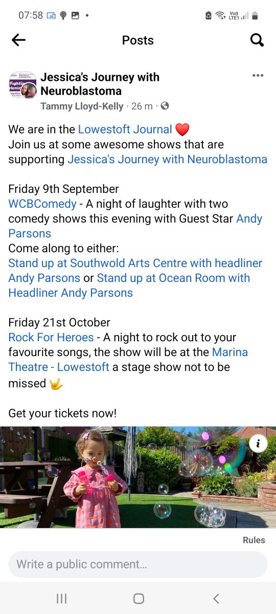 JNeuroblastoma's tweet photo. #Neuroblastoma #childhoodcancerawarenessmonth
#events #comedy #stageshow #Lowestoft #Southwold #Gorleston 
#AndyParsons #Rockforheros
#bbcnews #itvnews #lowestoftjournal https://t.co/zs2n366cGX