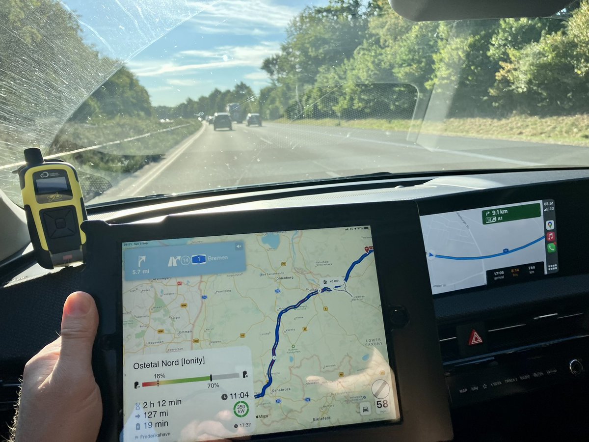 driventoextreme's tweet photo. Morning. We’re on the road and already in Germany. Destination Frederikshavn and out late ferry to Oslo. #KiaEV6 #MovementThatInspires #Kia
#DrivenToExtremes #EuroEVMarathon https://t.co/AwEVcuNJQa