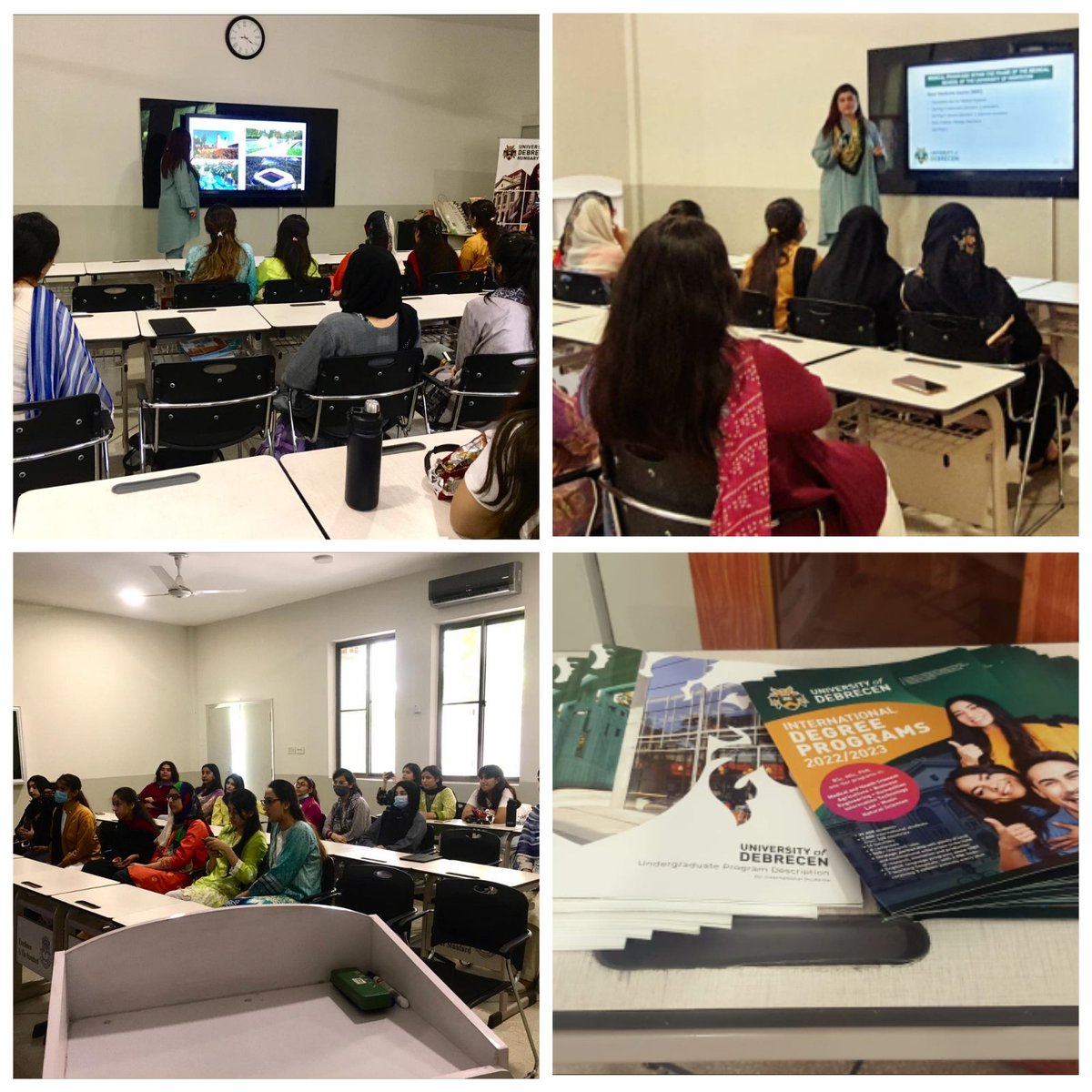 UODPk's tweet photo. Team UOD visited the DHA Senior School for Girls, DHA 5 Lahore today to provide them with an insight into the University.
Here are a few pictures of Alevel's students showing a keen interest in the University of Debrecen's courses. https://t.co/tcd5CEMScp