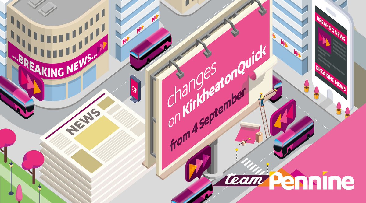 TeamPennine's tweet photo. ⚠️We’re making changes to #KirkheatonQuick from tomorrow to improve punctuality.
Check the details and our new timetable here. 👉 https://t.co/BT3zoLyZ35 https://t.co/mxl0DqJNXT