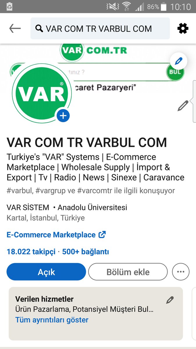 Evet Linkedin sayfamiz 18 022 olmuş.
İş Dünyası ve Ticari faliyete olanlari sayfamıza bekliyoruz