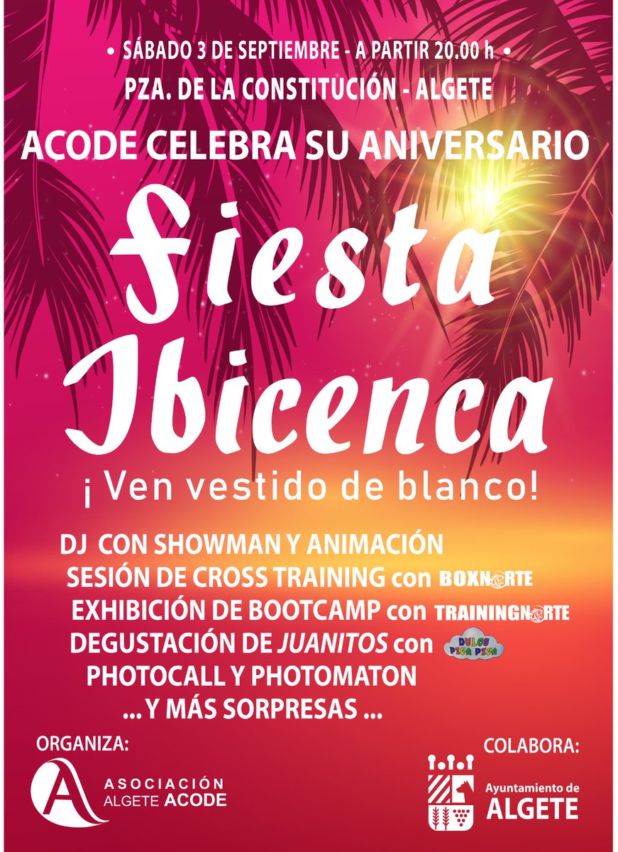 CLuisRelojeria's tweet photo. 🎶 𝗘𝘀𝘁𝗮 𝗻𝗼𝗰𝗵𝗲 𝗵𝗮𝘆 𝘂𝗻𝗮 𝗳𝗶𝗲𝘀𝘁𝗮, 𝘃𝗮𝗺𝗼𝘀 𝘁𝗼𝗱𝗼𝘀 𝗮 𝗹𝗮 𝗳𝗶𝗲𝘀𝘁𝗮...🎶 3 de septiembre, en la plaza ¡os esperamos! #ComercioLocal #AniversarioAcode #AcodeAlgete #Empezamos9socios #ApoyaAlPequeñoComercio #Algete #CompraEnAlgete https://t.co/SAw7TTe6us