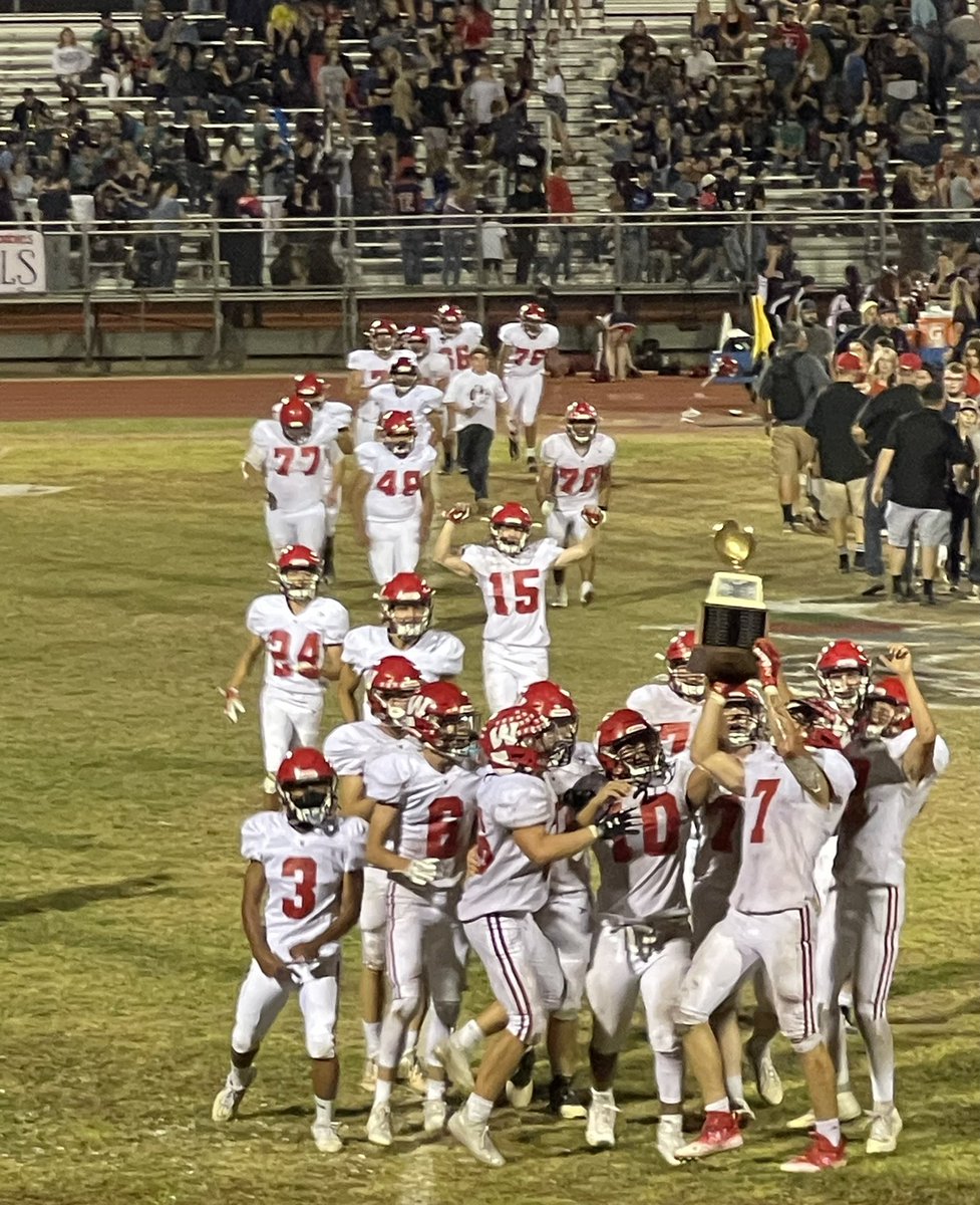 EvannTru's tweet photo. The Seney-Lohman trophy comes back home. #highschoolfootball #fridaynightfootball #RivalryWeek https://t.co/RNi4J5ZZDm