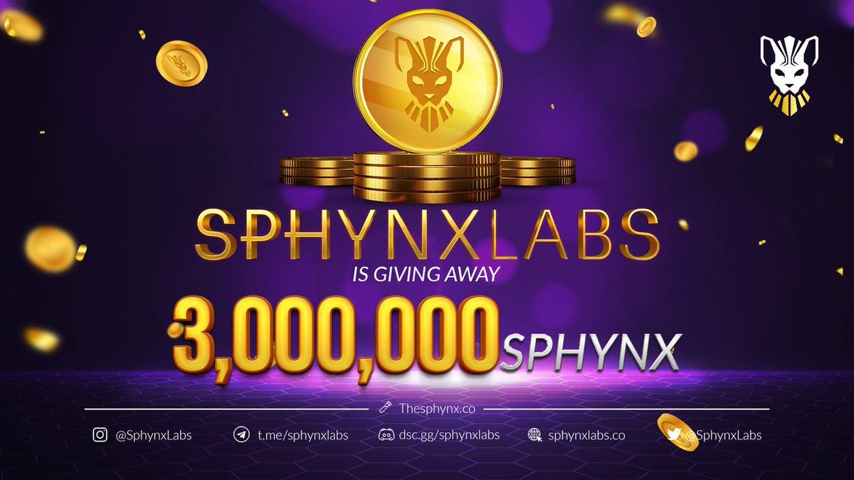 hashhedgecom's tweet photo. ❗️5 ADA + 3 million Sphynx airdrop + CNFT Giveaway❗️

Prize
🏆3 million Sphynx
🏆5 $ADA

Join👇
✅ ❤️&amp; RT
✅Follow @SphynxLabs
✅Tag 2 Friend
✅Join https://t.co/ZG3oV9KL4Q

⏱️48H
#CNFTGiveaway #NFTGiveaway #CNFT #CNFTCommunity #NFTCommunity #CNFTcollection #cnftproject #NFTDrops https://t.co/7a7EwUohSB
