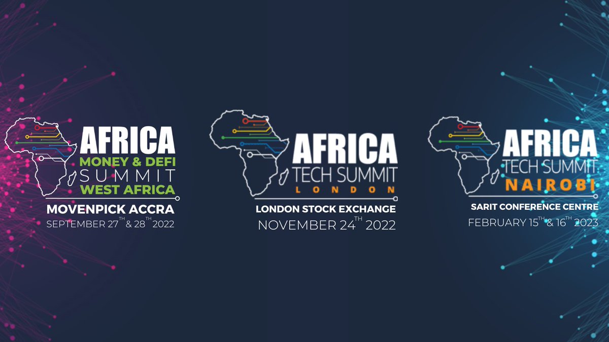 Africa Money & DeFi Summit - Accra Sept 24&25 2025 (@africamoneydefi) on Twitter photo Don't miss out on the leading African tech event series!
🇬🇭 <a href="/AfricaMoneyDefi/">Africa Money & DeFi Summit - Accra Sept 24&25 2025</a> Summit West Africa - September 27th & 28th 2022
🇬🇧 <a href="/AfricaTechSMT/">Africa Tech Summit - Accra 24-25th Sep</a> London - November 24th 2022
🇰🇪 <a href="/AfricaTechSMT/">Africa Tech Summit - Accra 24-25th Sep</a> Nairobi - February 15th & 16th 2023
Register today: bit.ly/3B8fevJ #ATS Don't miss out on the leading African tech event series!
🇬🇭 <a href="/AfricaMoneyDefi/">Africa Money & DeFi Summit - Accra Sept 24&25 2025</a> Summit West Africa - September 27th & 28th 2022
🇬🇧 <a href="/AfricaTechSMT/">Africa Tech Summit - Accra 24-25th Sep</a> London - November 24th 2022
🇰🇪 <a href="/AfricaTechSMT/">Africa Tech Summit - Accra 24-25th Sep</a> Nairobi - February 15th & 16th 2023
Register today: bit.ly/3B8fevJ #ATS