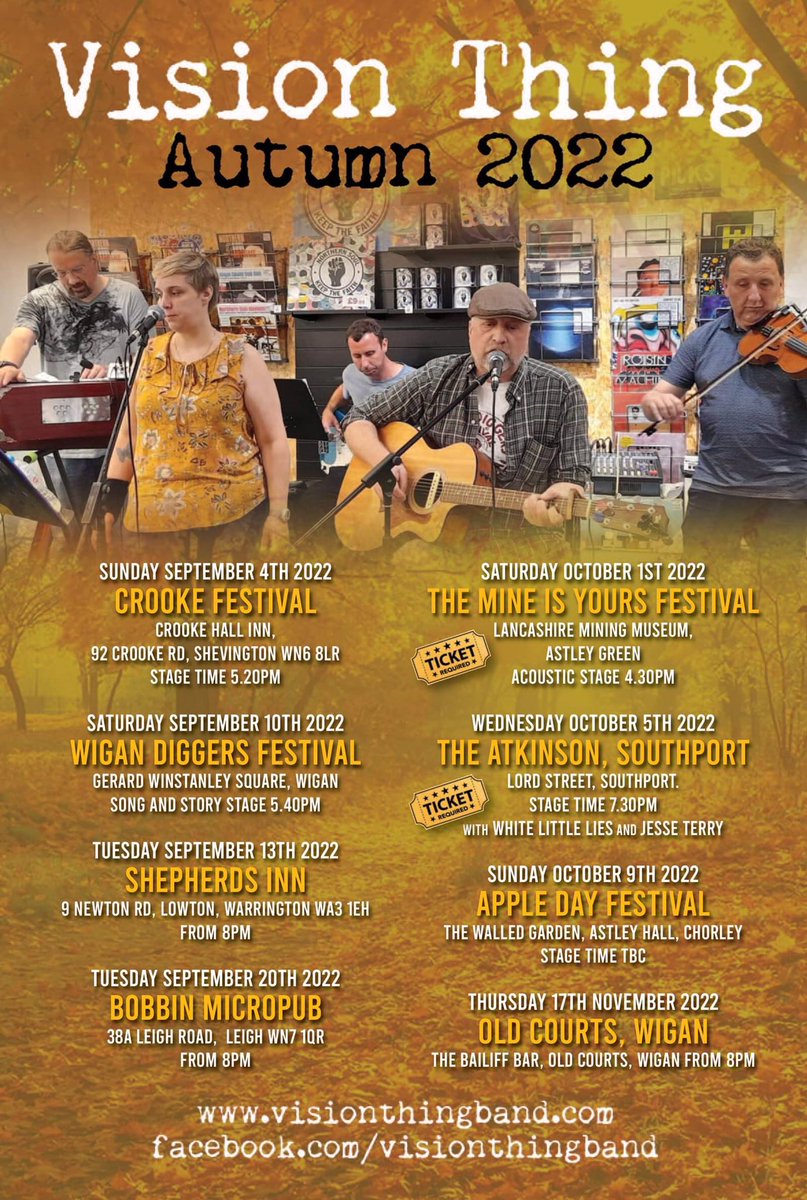 Hi folkies, here is a list of our up and coming gigs this Autumn.

See you there!