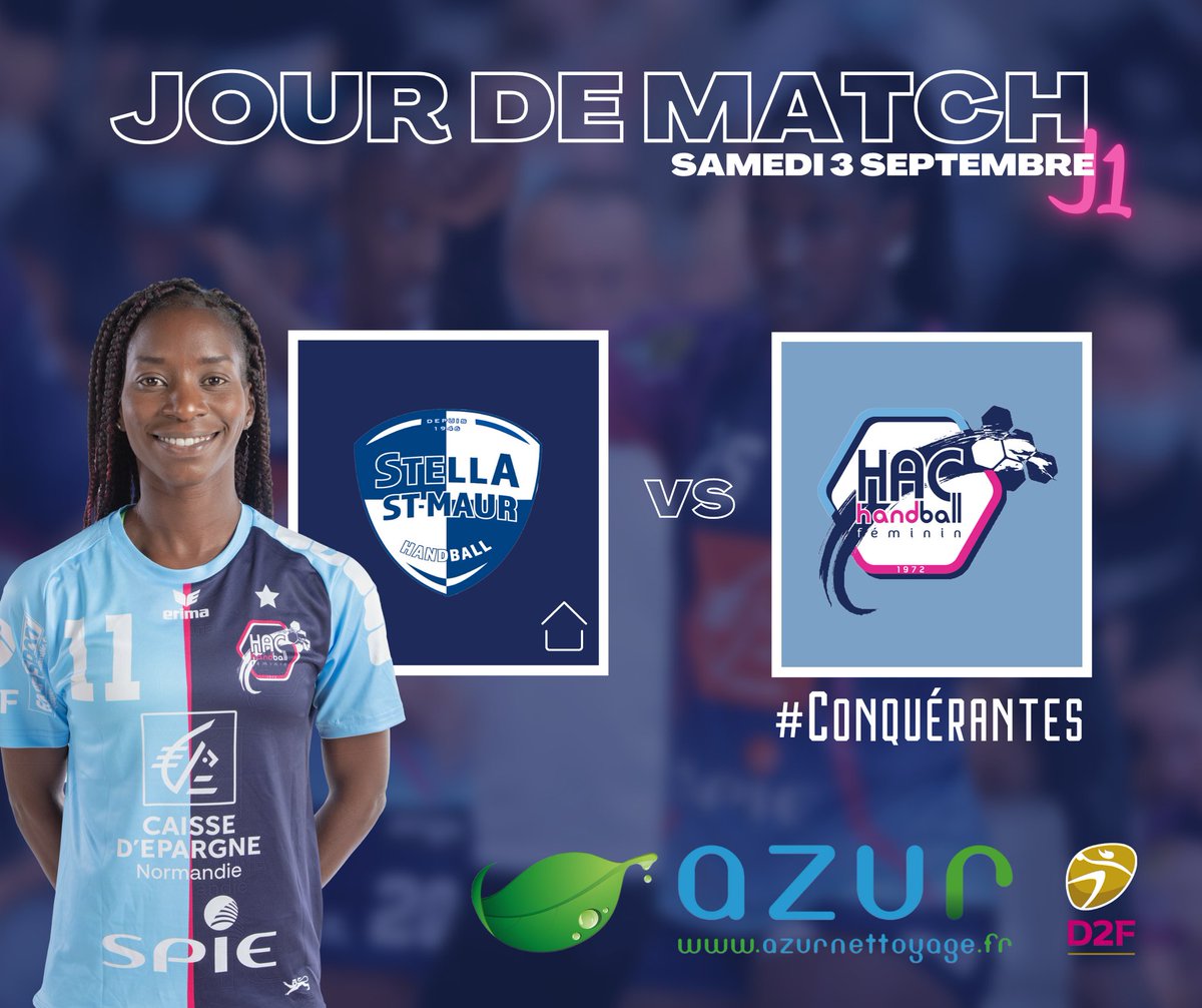 HacHandball's tweet photo. 🔥| 𝙅𝙊𝙐𝙍 𝘿𝙀 𝙈𝘼𝙏𝘾𝙃 

Vous êtes prêts  ? La saison débute ce soir pour nos Conquérantes ! 

🆚| @STELLA_HANDBALL
📆| Sam. 03 Sept.
🕘| 20h30
🏟| Centre Sportif Brossolette
🖥| Live Score - https://t.co/Md0z2NmrzC

@LFH_Officiel
#noussommeslehavre #ensemble https://t.co/blwM6Yi0hL