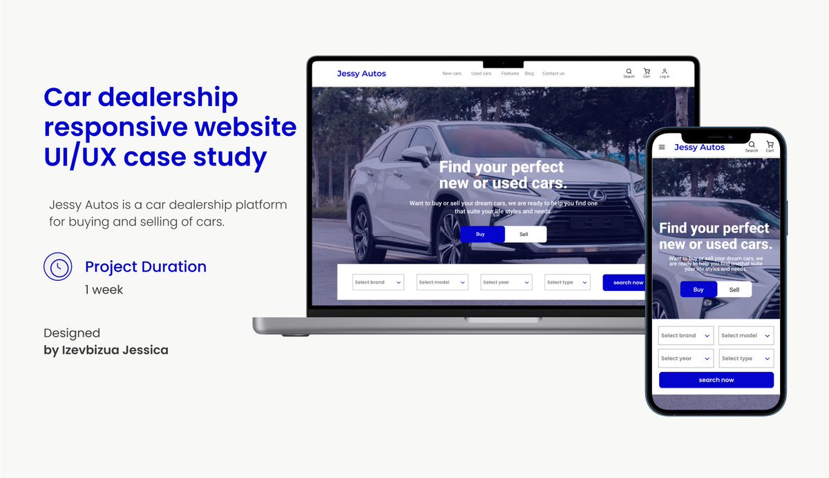 Jessylove44's tweet photo. Hi everyone
I published a car dealership responsive website case study for buying and selling of cars.
Please kindly give your feedback.
Here is the link: https://t.co/ulb5M2trdl
#casestudy #UIUIdesign #responsiveeebsite #cardealership https://t.co/hGICjaxeHY