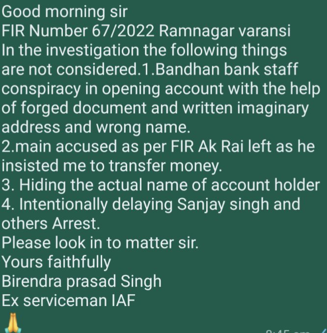 Birendr75166330's tweet photo. Please help !! Ramnagar police is helping main culprits and not arresting them. @dubey_ips @SatishBharadwaj @CMHelpline1076 @Uppolice @dgpup @adgzonevaranasi @varanasipolice @IgRangeVaranasi @UPGovt @jansunwai_up @CMOfficeUP @myogioffice @myogiadityanath https://t.co/gaLfA37npI