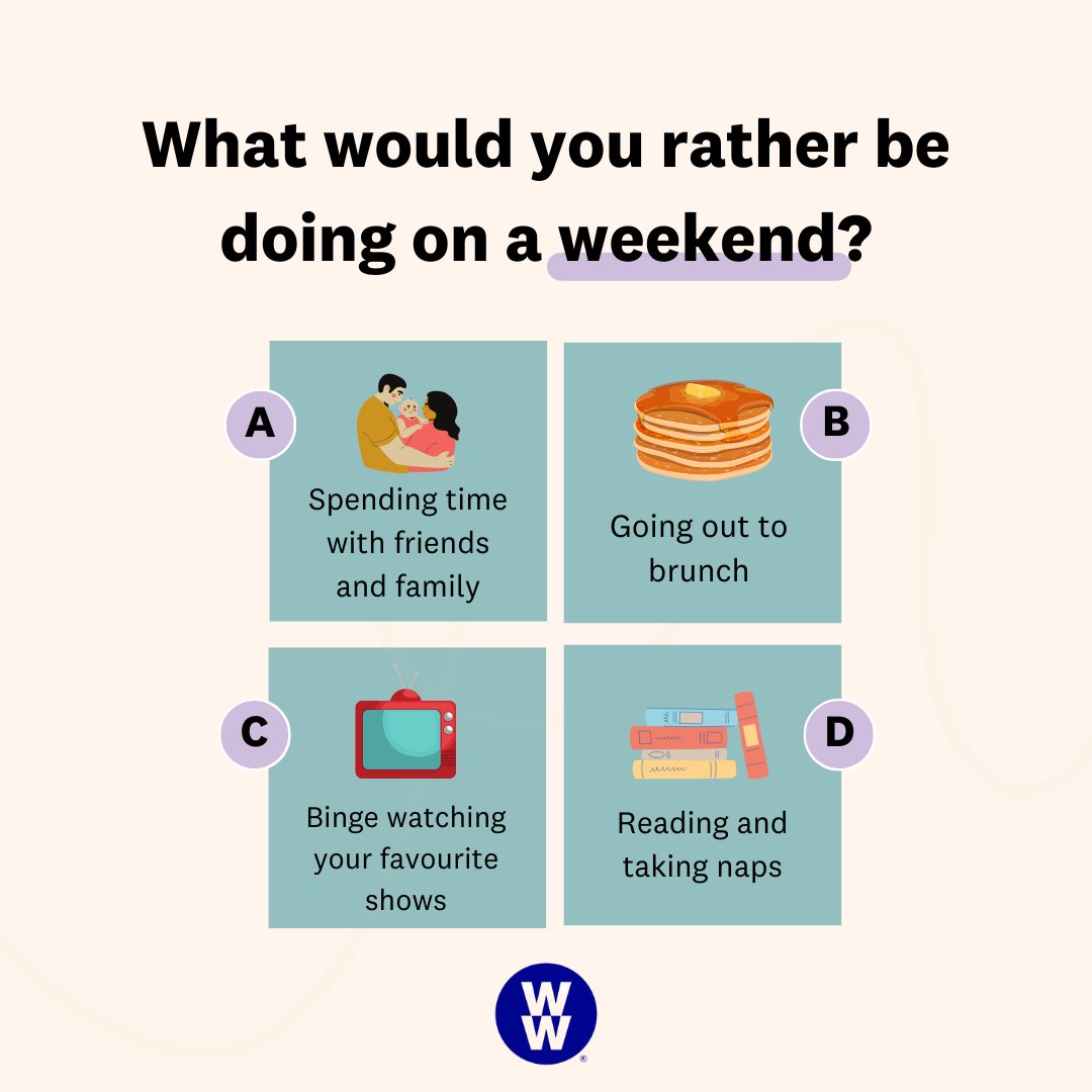 ww_uk's tweet photo. Does anyone else try to squeeze in all 4? 
#wwuk #personalpoints #wellness #food #summer #weekend https://t.co/3AjefkdmwY