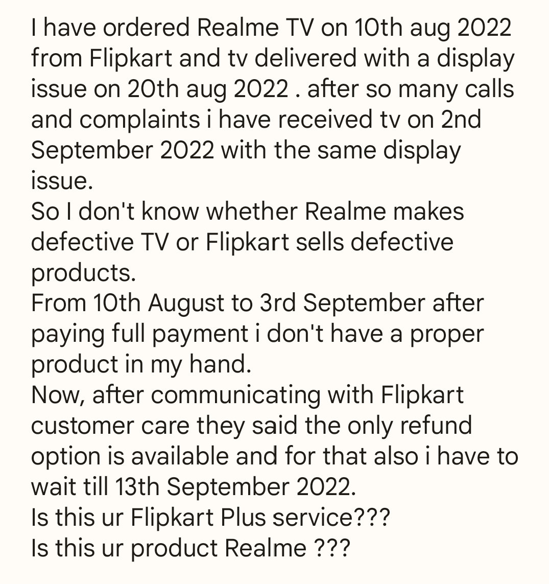 chirag1725's tweet photo. Dont buy Realme TV @realmeIndia @MadhavSheth1  
Don't Buy from @Flipkart https://t.co/OXJ8MgCAjQ