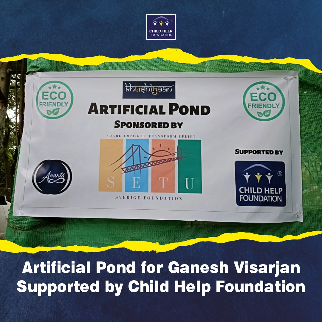 Childhelpindia's tweet photo. On 2nd September 2022, As families said farewell to #LordGanesh, a cordial initiative was conducted by our #CSR partner, SETU, where they designed an artificial pond. 
.
@Childhelpindia was delighted to learn about this initiative and decided to support it wholeheartedly. https://t.co/yrkpvlnIcB